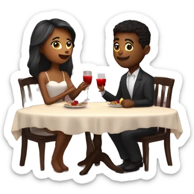 Romantic candle lit dinner date sticker