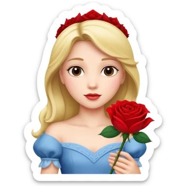 Red rose princess sticker
