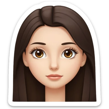 Brunette girl with long eyelashes and strait hair sticker