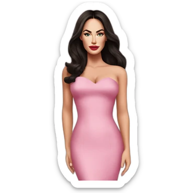 Megan fox in pink dress sticker
