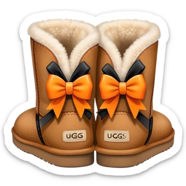 Uggs with black and orange bows sticker
