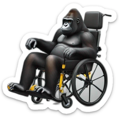 gorille en fauteuil roulant sticker