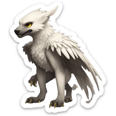 Anthro cool edgy winged animal hybrid full body sticker