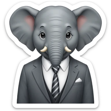 elephant mafia boss with suit and tie sticker