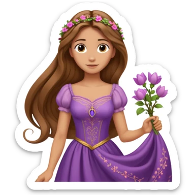 Rapunzel con el pelo marrón sticker