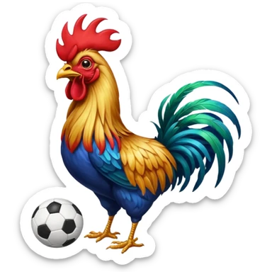A Portuguese rooster with a soccer ball  sticker