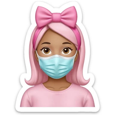 Dentista con un lazo rosa mujer con mascarilla sticker