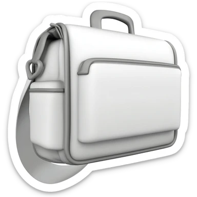 3d white messenger with grey outlines sticker