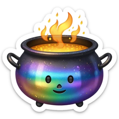 glitter cauldron sticker