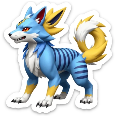 WereGarurumon-Zeraora-Renamon-fusion-hybrid-creature (full body sticker