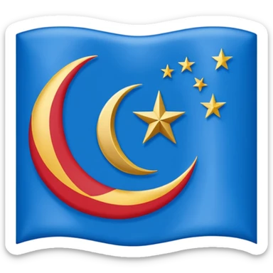 create an uyghur flag emoji. the shape of flag is like usual flag emojis alright sticker