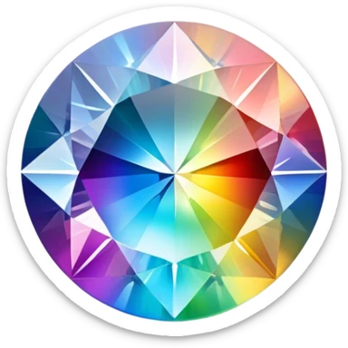 Cinematic Realistic Diamond Emoji, Brilliant and sparkling, with perfectly cut facets reflecting light in dazzling rainbows, resting upon a soft velvet background. The sharp, clean edges reflect light in every direction, creating a mesmerizing shine. Soft glowing outline, capturing the essence of timeless luxury and radiant beauty in a single, flawless diamond! sticker