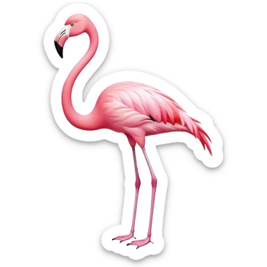 flamingo balancing on one leg sticker