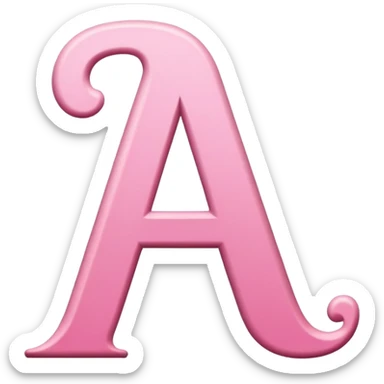 Pink, romantic, refined letter of the alphabet sticker
