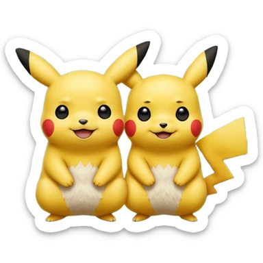 Pickachu and Kung fu panda  sticker