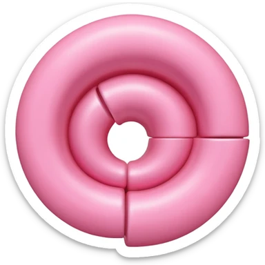 3D digital emoji-style illustration of a symbolic endometrium, featuring a smooth pastel pink circular shape with three concentric layers in varying shades of pink, soft lighting, Apple-style realistic shine, and a transparent background. sticker