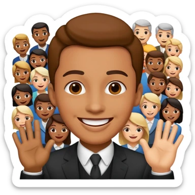 a famous artist collaborates with the audience sticker