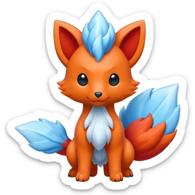 Amaura-Salamence-Vulpix-fusion sticker