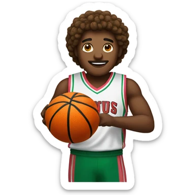  basket player with watermelon, fried chicken, and basketball in the hands sticker