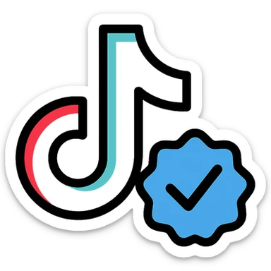 TikTok verified icon, clean, recognizable, suitable for social media, variation 4 sticker
