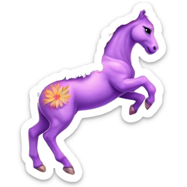 Neon Pegasus unicorn psychedelic flowers floral groovy art neon rave raving sticker