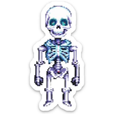 A surprised skeleton, version 2. sticker