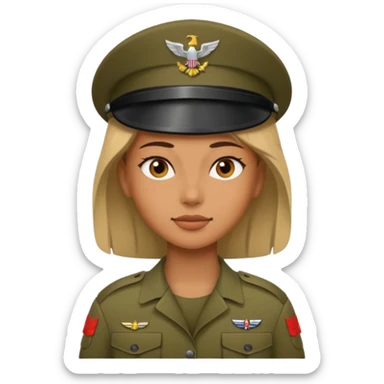 women Soldier with no cap sticker