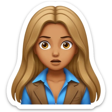 pretty long hair girl middle parted, amazed, good clothes, tanned, baddie, RELLY PREETY, BADDIE, DRESSED AS A BADDIE, REALLY LONG, MIDLE PARTEDLIGHT BROWN HAIR sticker