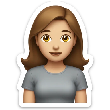 girl with brown hair driving a tiny red car sticker