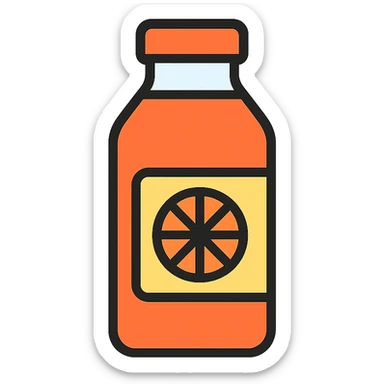 minimal flat icon style juice bottle sticker