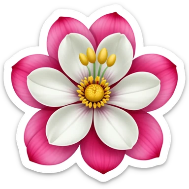 one pink flower and one white flower with red band sticker