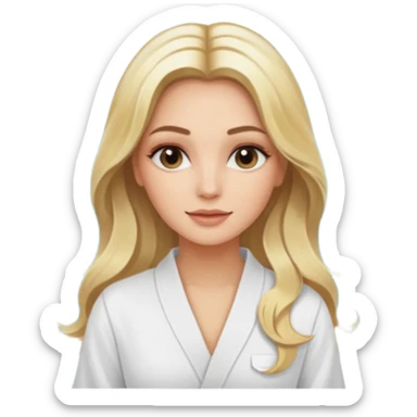 Cosmiatra en spa rubia con balayage cabello hasta la largo  sticker