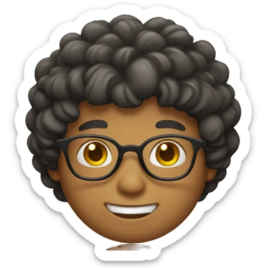 Boy withglasses smiling sticker