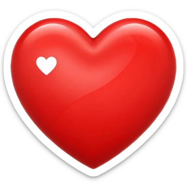 Un corazón grande rojo con la letra" J" en mayúscula en el centro  sticker