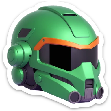 doom guy helmet, close-up, shiny visor, sci-fi armor, 3D look sticker