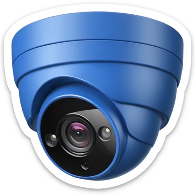 Dome cctv camera in blue sticker