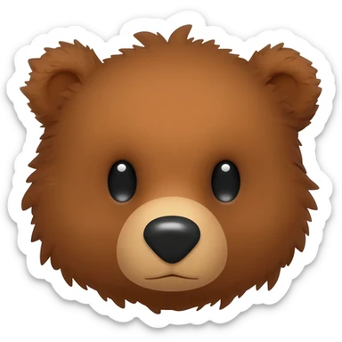 bear face exploded hair sticker