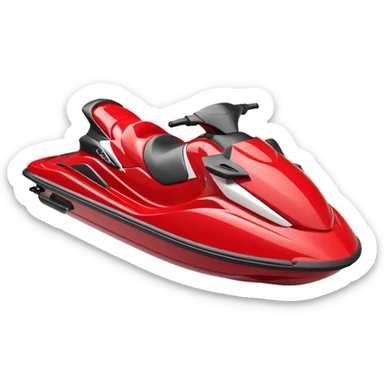 red and white jet ski facing left sticker