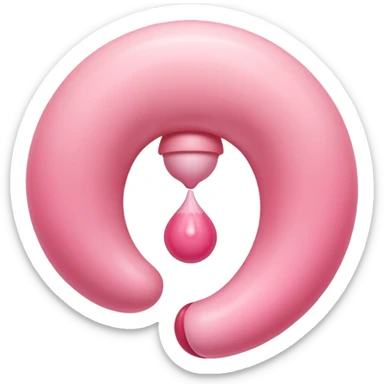 3D digital emoji-style illustration of a symbolic endometrium, featuring a smooth pastel pink circular shape with three concentric layers in varying shades of pink, soft lighting, Apple-style realistic shine, and a transparent background. that resemble a uterus sticker