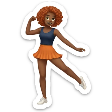 A auburn-haired girl is dancing sticker