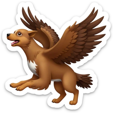 Dog doing hawk rush sticker