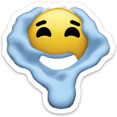 A Melting smiley face into a puddle sticker