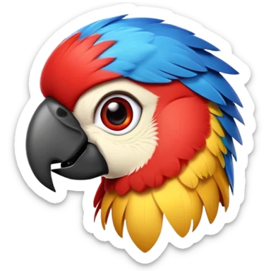 cinematic-cute-macaw-portrait-emoji,-head-tilted-playfully-and-inquisitively,-with-a-dazzling-red-plumage-and-round,-sparkling-eyes-filled-with-charm,-simplified-yet-irresistibly-adorable-features,-highly-detailed sticker