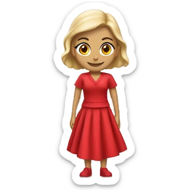 Repartidor vestido de rojo con caja sticker