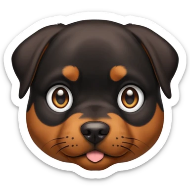 rottweiler with cute big eyes  sticker