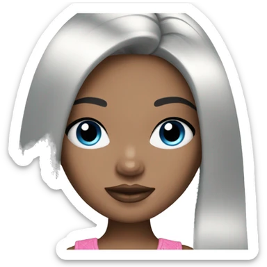 Bratz doll black hair and blue eyes  sticker