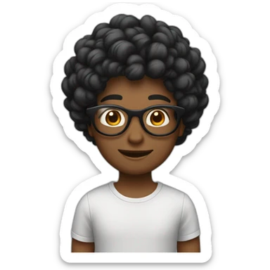 um rapaz com óculos quadrado, cabelo preto sticker