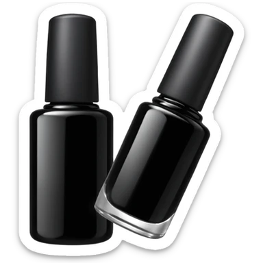 black nail color bottle sticker
