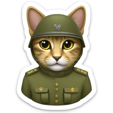 Ukrainian military cat sticker