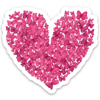 Pink butterfly heart sticker